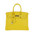 Birkin 35 Lime Candy Limited Edition Bag Epsom Palladium