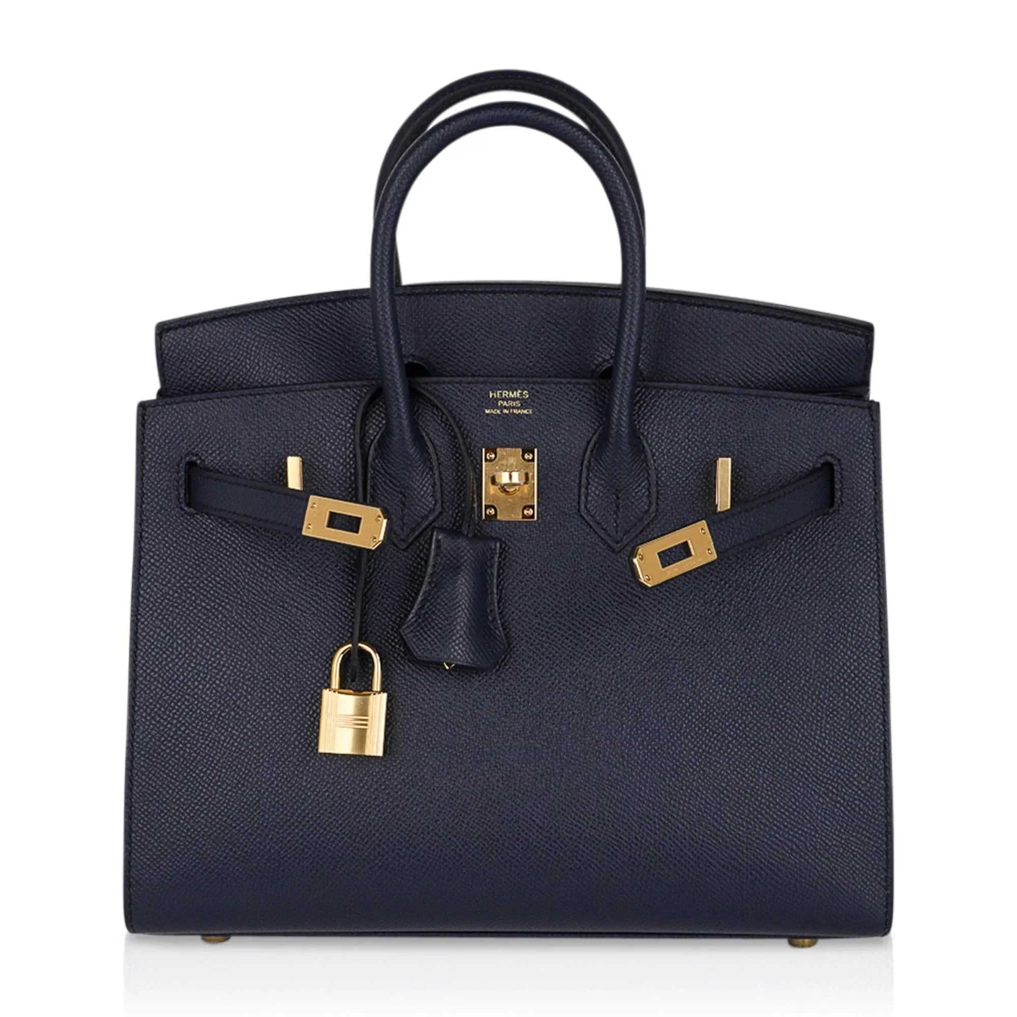 Birkin 25 Sellier Bag Bleu Indigo Gold Hardware Epsom Leather New w/Box