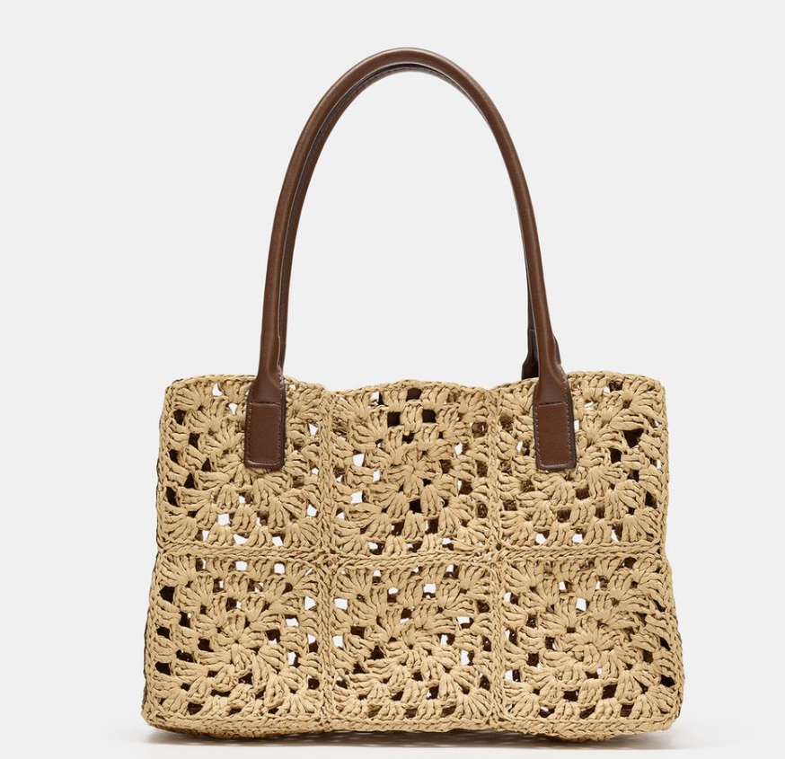 WOVEN EFFECT SHOPPER BAG
