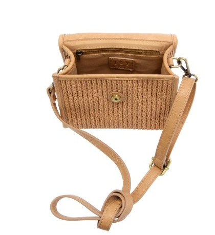 Camel Woven Crossbody Bag
