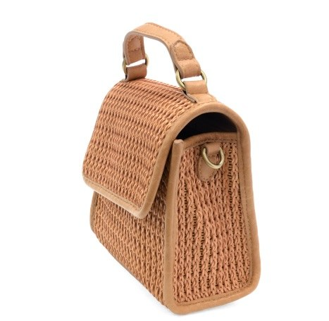 Camel Woven Crossbody Bag