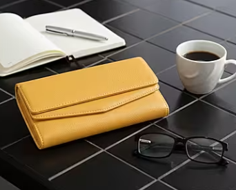 Cowhide Faux Leather 2 Flap Wallet