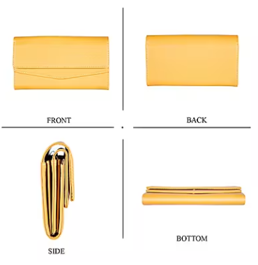 Cowhide Faux Leather 2 Flap Wallet