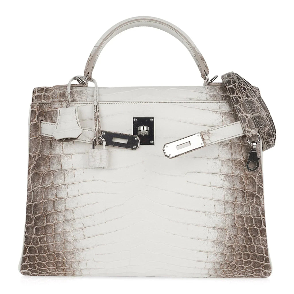 Limited Edition Kelly 32 Bag Himalaya Crocodile with Palladium Hardware
