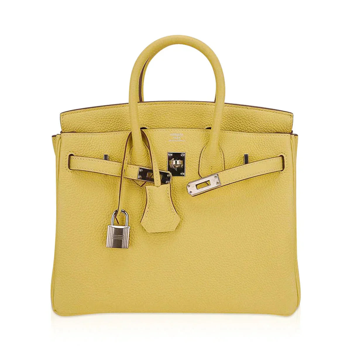 Birkin 25 Bag Jaune Poussin Togo Leather with Palladium Hardware