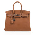 Limited Edition Birkin 35 Bag Fauve Barenia Faubourg Leather with Palladium Hardware