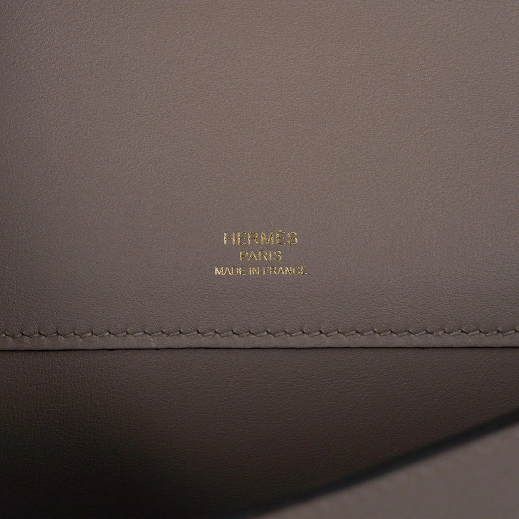 Kelly Cut Bag Gris Asphalte Gray Clutch Swift Gold Hardware