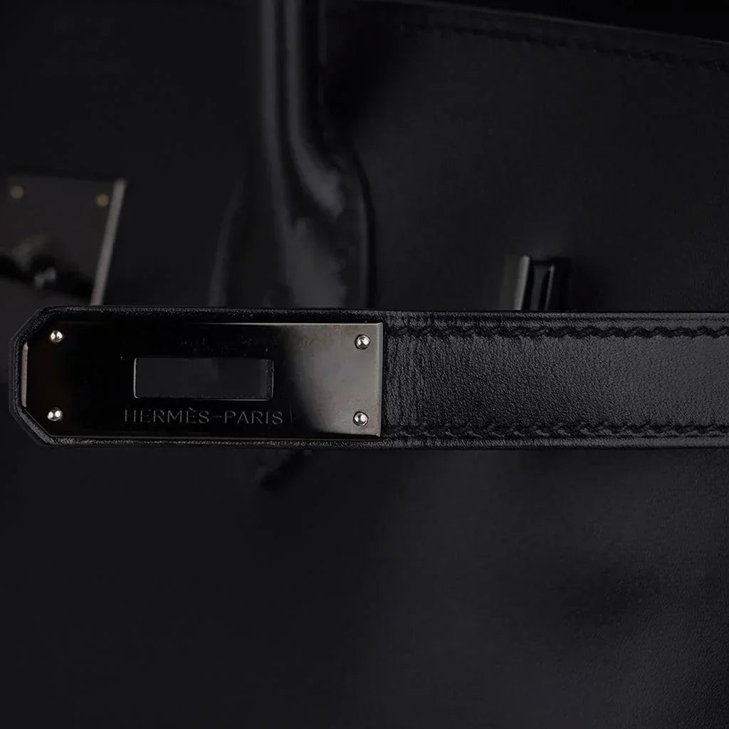 Birkin 35 Bag So Black Box Leather Limited Edition Very Rare