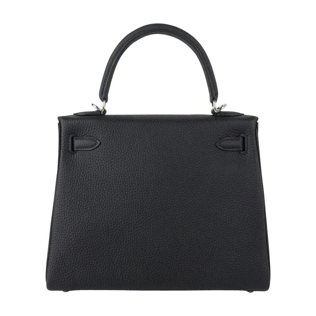 Kelly 25 Bag Black Togo Palladium Hardware (Retourne)