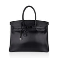 Birkin 35 Bag So Black Box Leather Limited Edition Very Rare