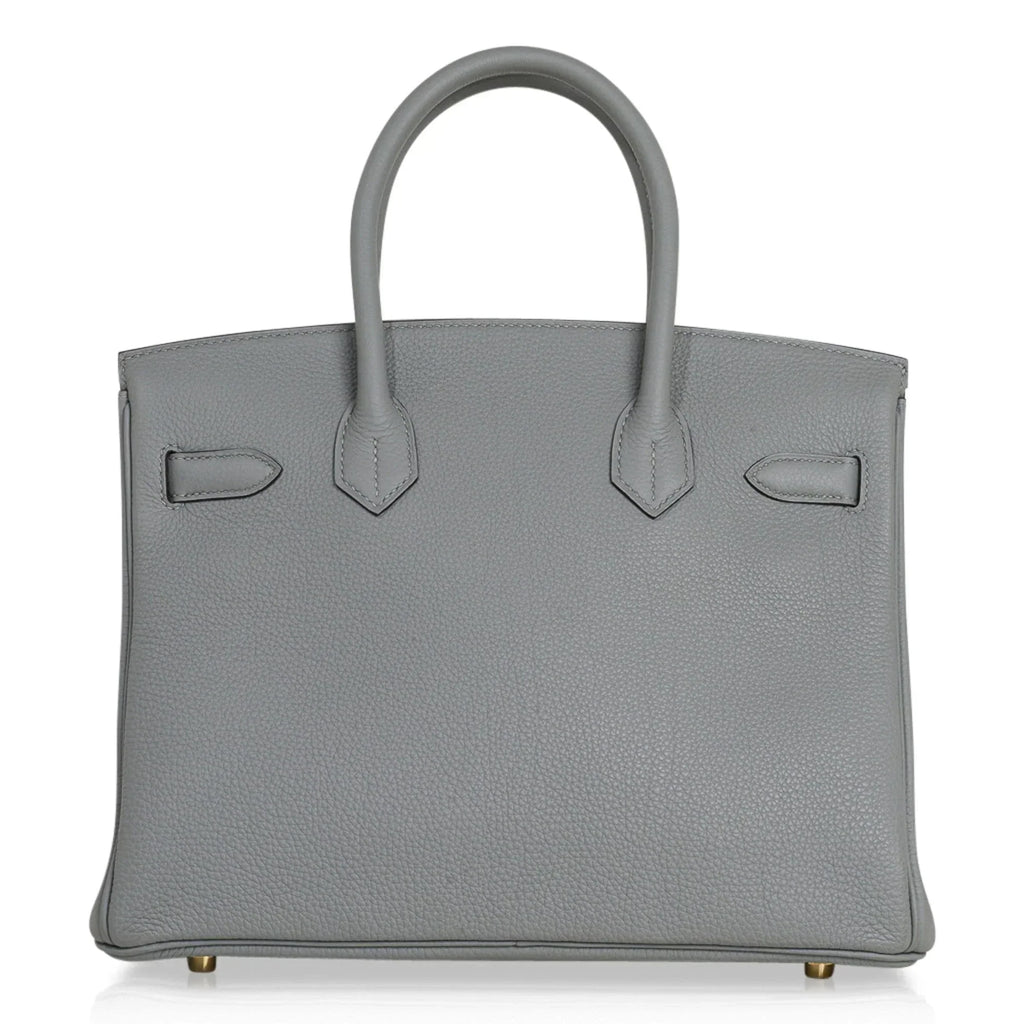 Birkin 30 Bag Gris Mouette Gold Hardware Togo Leather