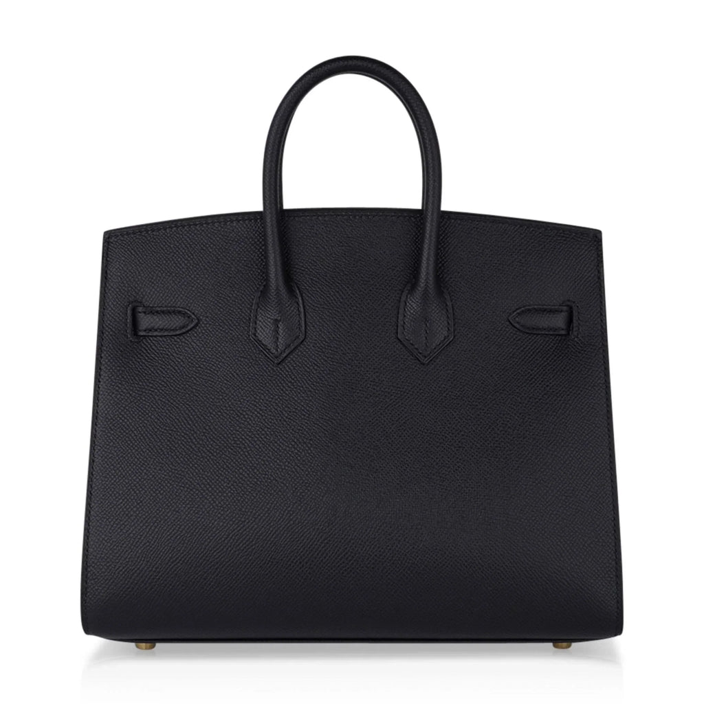 Birkin Sellier 25 Black Gold Hardware Epsom Leather New w/Box