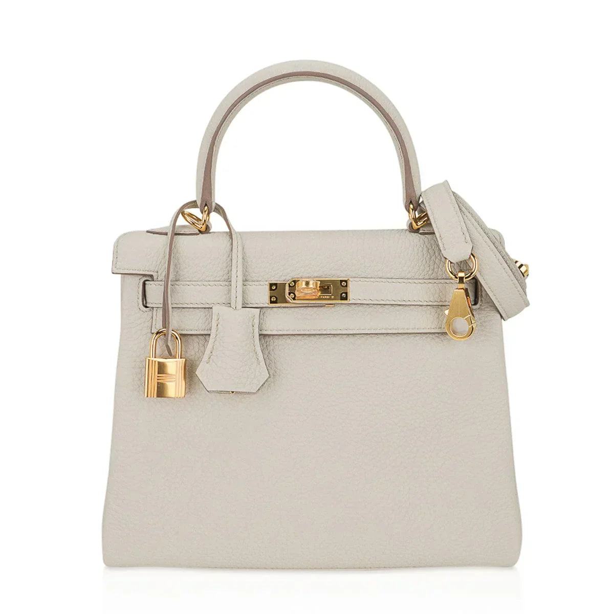 Kelly 25 Retourne Bag Beton Togo Leather with Gold Hardware