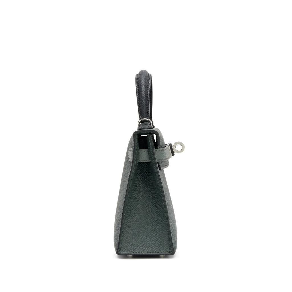 Kelly 20 II Vert Amande and Black Epsom Mini Palladium Hardware