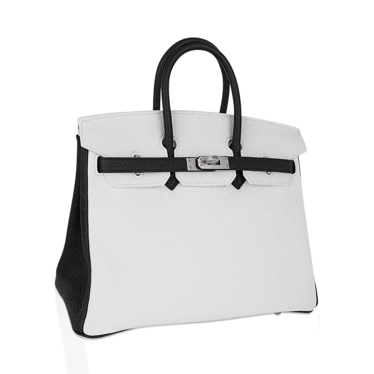 Birkin HSS 25 Bag White w/ Black Brushed Palladium Hardware
