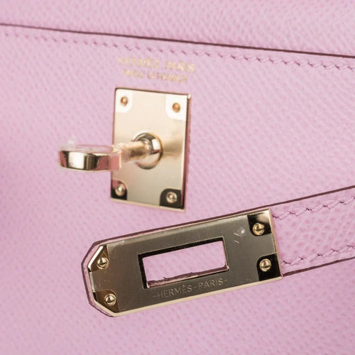 Kelly 20 Mini Sellier Bag Mauve Sylvestre Epsom Permabrass Hardware