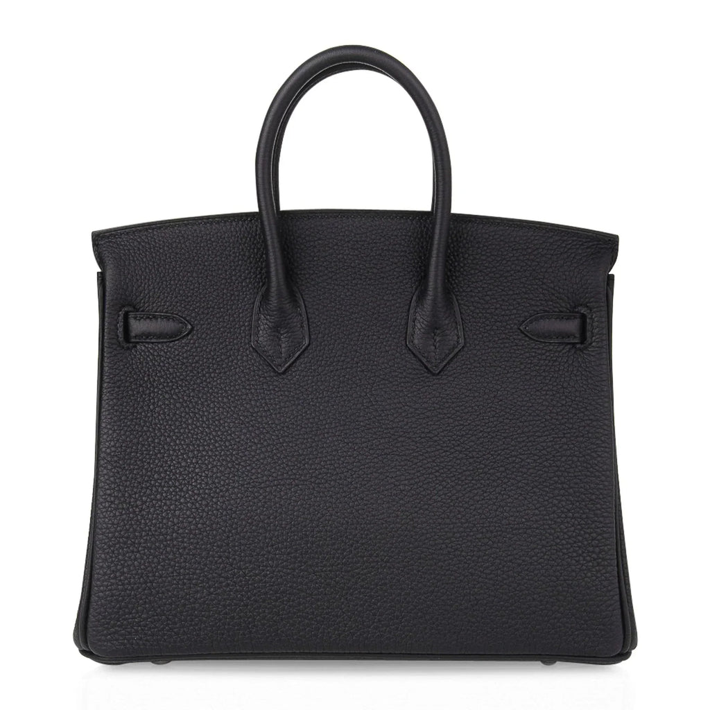 Birkin 25 Bag Black Palladium Hardware Togo Leather