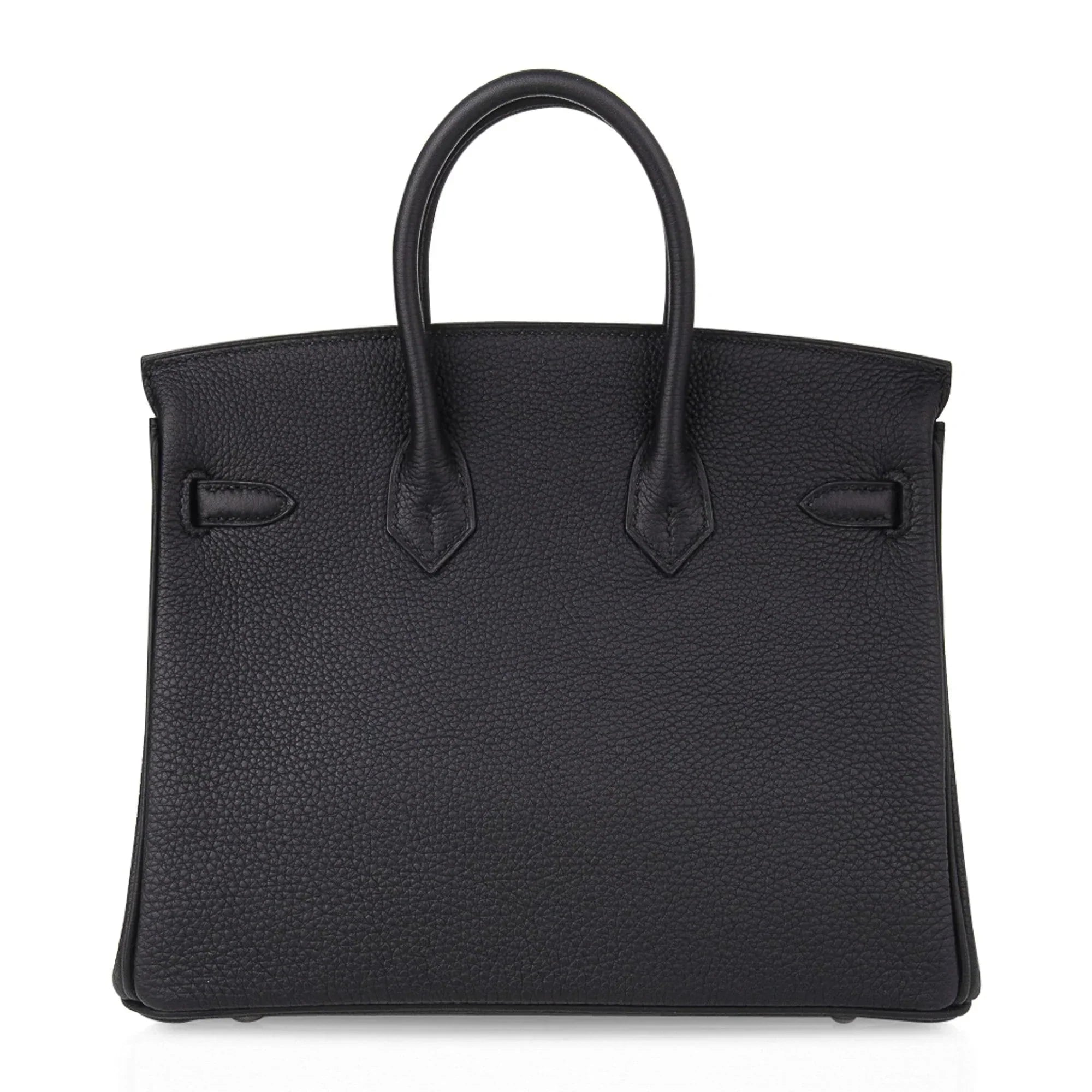 Birkin 25 Bag Black Palladium Hardware Togo Leather